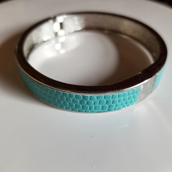 The Limited Jewelry - Turquoise faux moc croc magnetic bangle bracelet